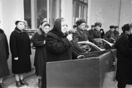 Ярославль, митинг. Вера Васильевна (мать Бориса Щапова) 17 февраля 1965 год.